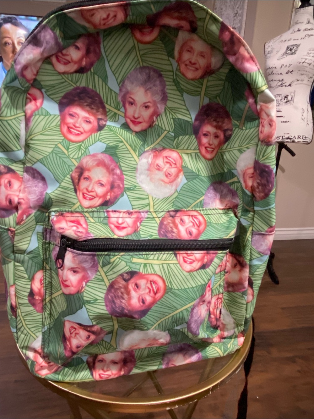 Golden Girl Vintage Large Backpack in Green